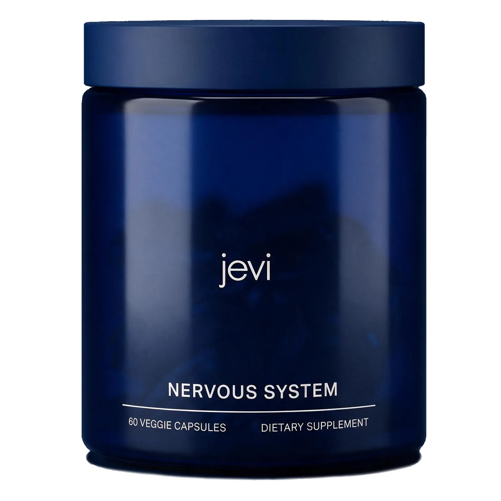 A jar of Jevi Nervous System, front on