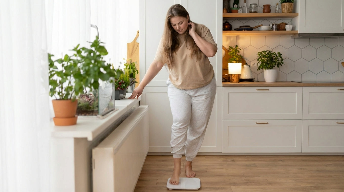 Woman over 40 struggling with weight loss despite diet and exercise